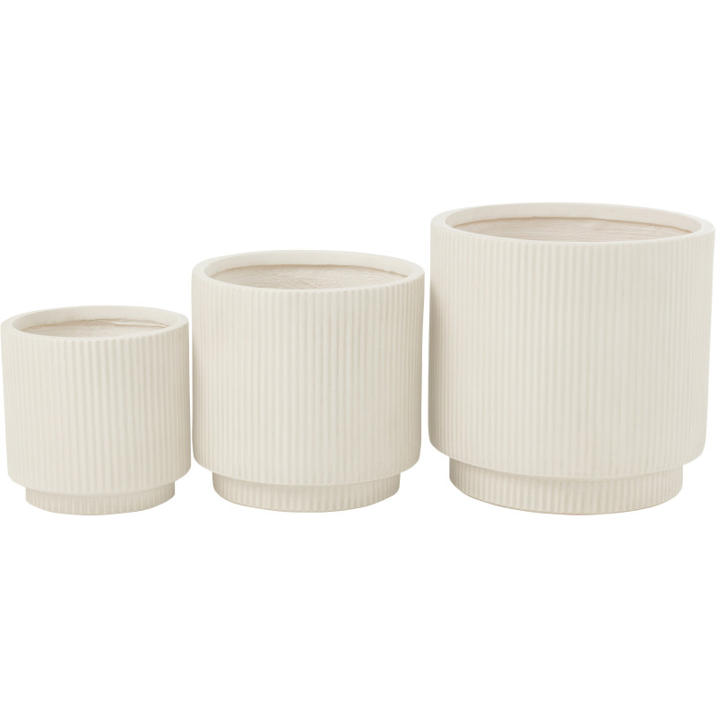 Grand Cache pot extérieur Visage Hauteur 38 cm en Argile Blanc Vieilli David - 3