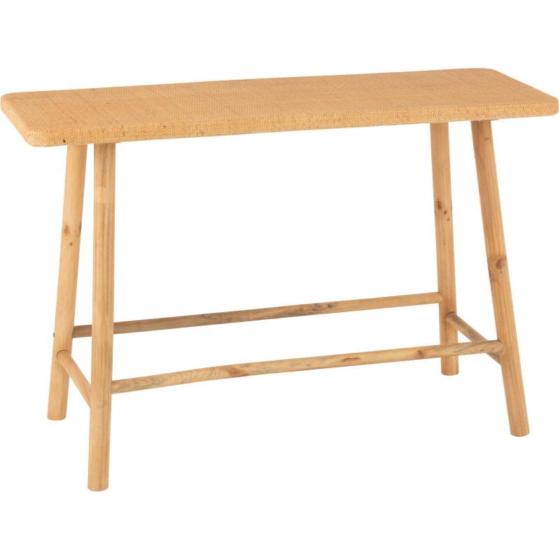 Console bohème Rectangulaire en Rotin Tressé Bois de sapin Naturel Paradise - 1