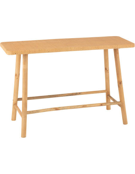 Console bohème Rectangulaire en Rotin Tressé Bois de sapin Naturel Paradise - 1