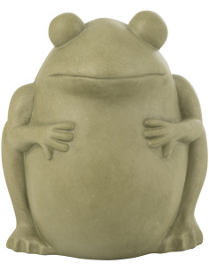 Grand Cache pot extérieur Grenouille Hauteur 30 cm en Argile Vert Frog - 1