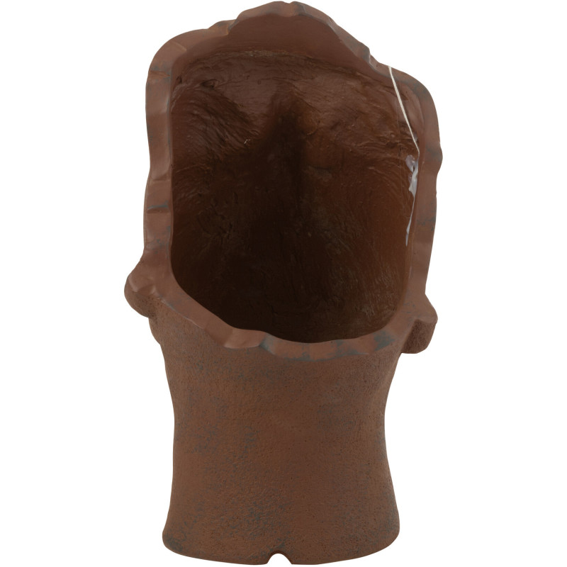 Cache pot original Rond Diamètre 17 cm en Ciment Blanc Crème Motif vagues Maris (Lot de 2) - 3