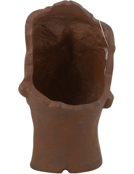 Cache pot original Rond Diamètre 17 cm en Ciment Blanc Crème Motif vagues Maris (Lot de 2) - 3