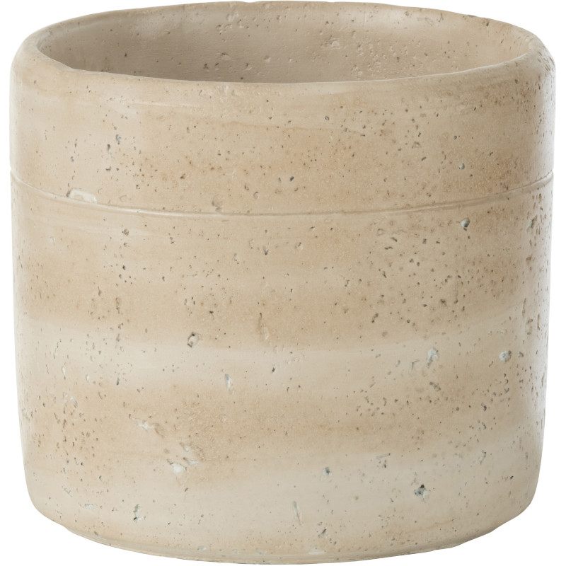 Cache pot Rond Diamètre 17 cm en Ciment Beige Olina - 1