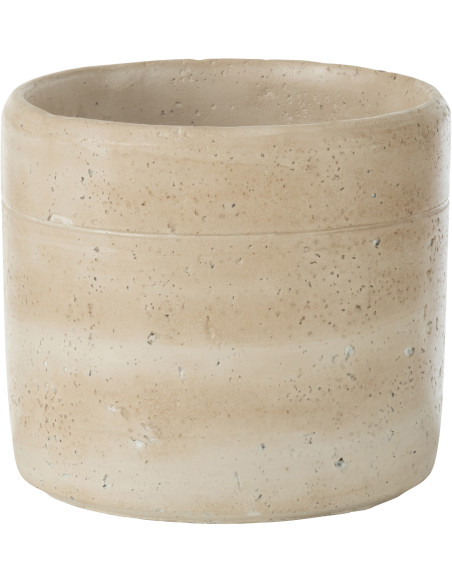 Cache pot Rond Diamètre 17 cm en Ciment Beige Olina - 1