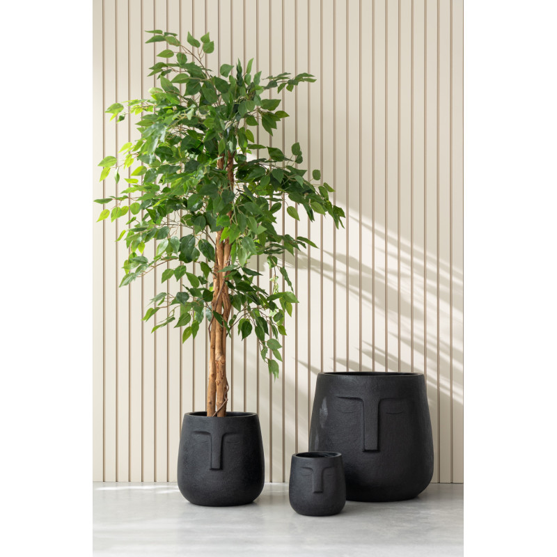 Cache pot Rond Diamètre 17 cm en Ciment Beige Olina - 2