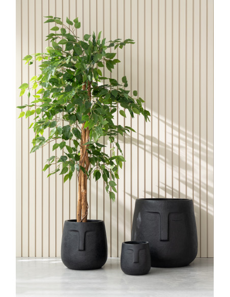 Cache pot Rond Diamètre 17 cm en Ciment Beige Olina - 2