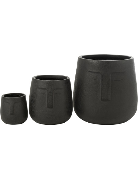 Cache pot Rond Diamètre 17 cm en Ciment Beige Olina - 3