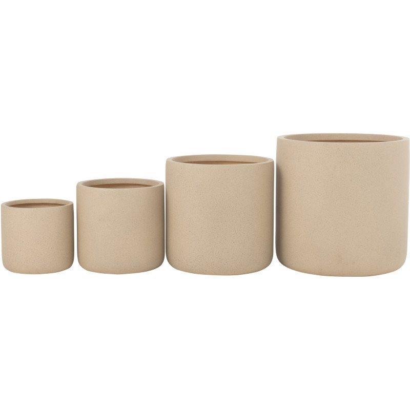 Cache pot Visage Rond Diamètre 14 cm en Ciment Terracotta Double (Lot de 2) - 3