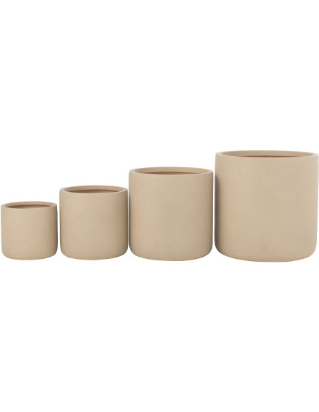 Cache pot Visage Rond Diamètre 14 cm en Ciment Terracotta Double (Lot de 2) - 3