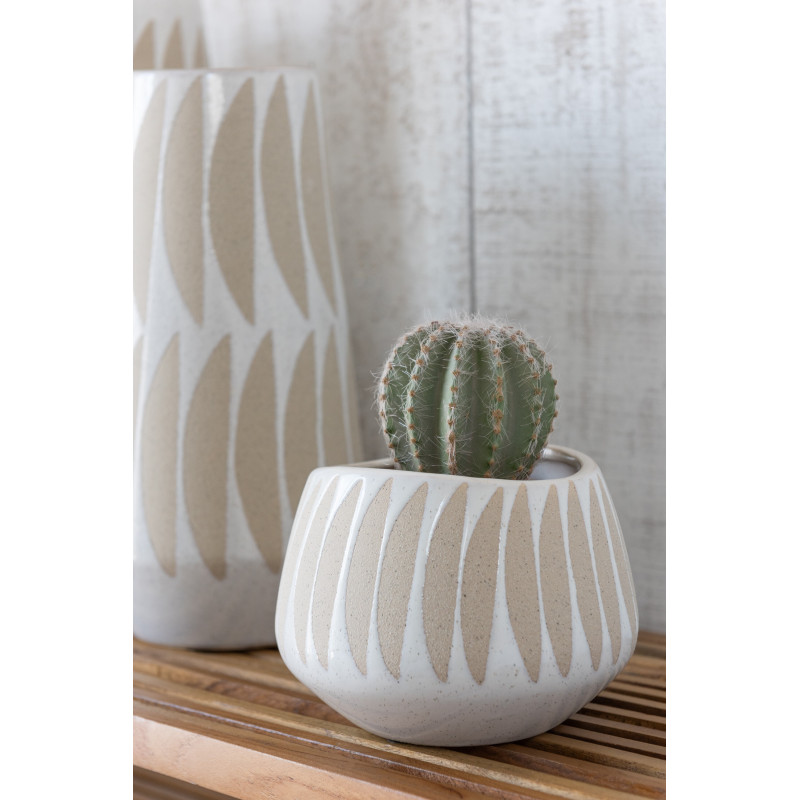Petit Cache pot Rond Diamètre 11 cm en Céramique Ocre jaune Gen (Lot de 2) - 2