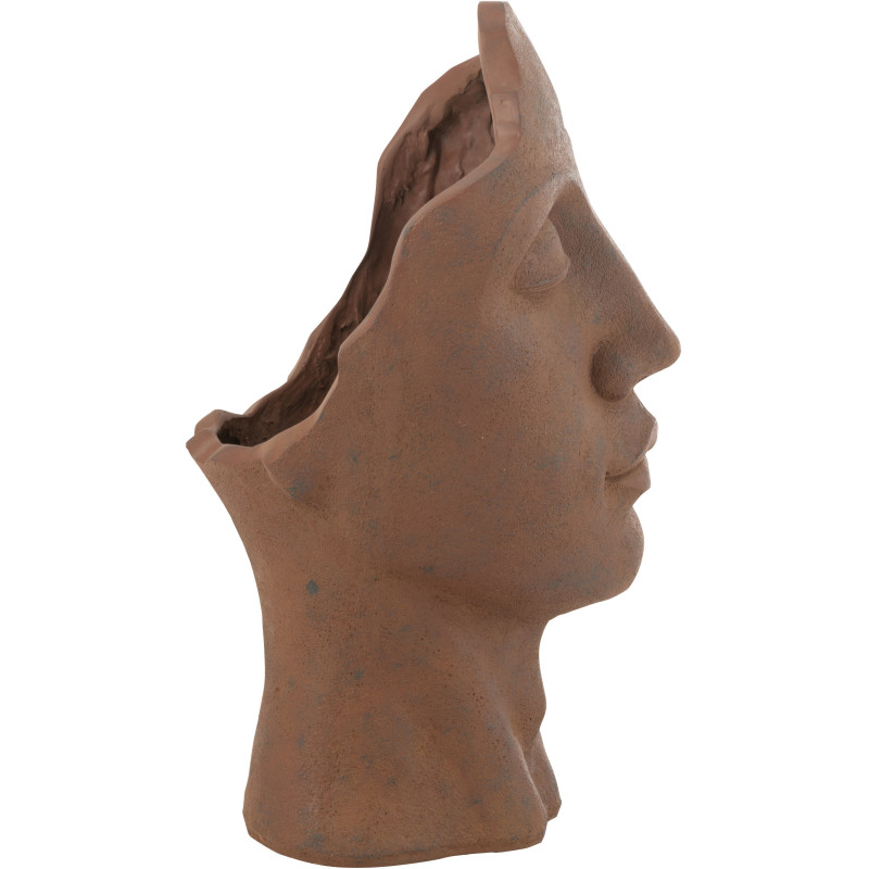 Cache pot moderne Rond Diamètre 16 cm en Grès Blanc Beige Kaia - 2