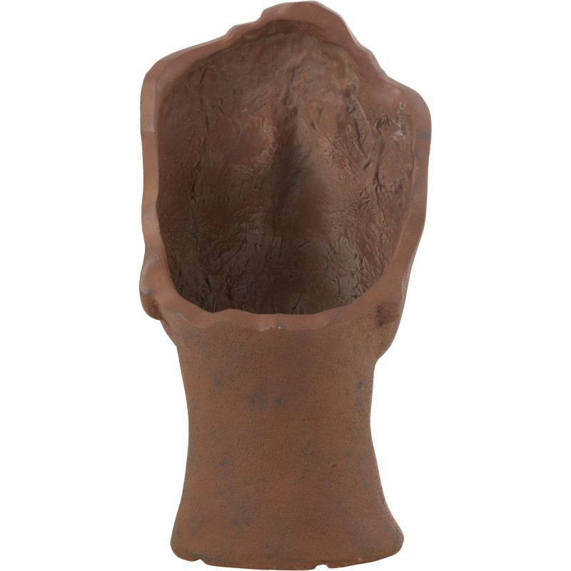 Cache pot moderne Rond Diamètre 16 cm en Grès Blanc Beige Kaia - 3