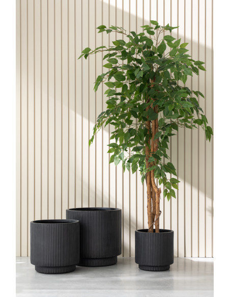 Grand Cache pot original Éléphant 46 cm en Argile Blanc Hena - 2