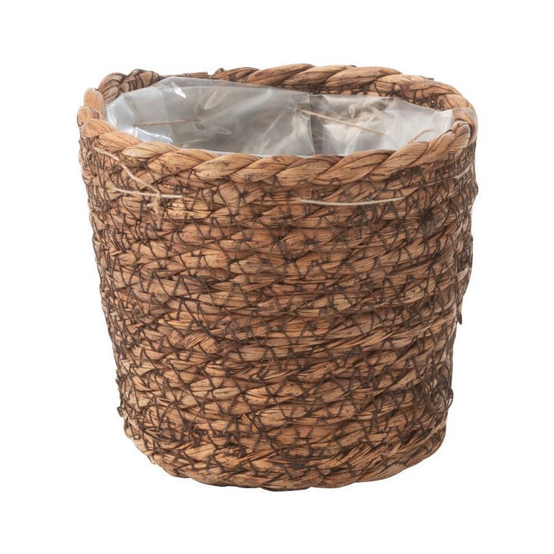 Petit Cache pot africain Rond Diamètre 12 cm en Jute Marron Ubeda - 1