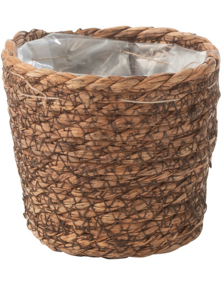 Petit Cache pot africain Rond Diamètre 12 cm en Jute Marron Ubeda - 1