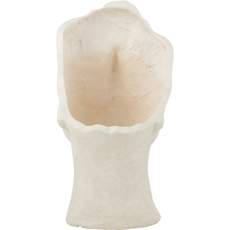 Petit Cache pot moderne Rond Diamètre 13 cm en Terre cuite Vert Beige Blanc Motif fleurs Aloha (Lot de 3) - 4