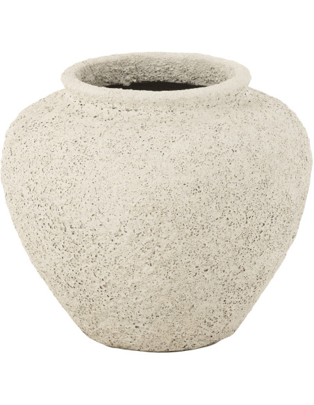 Grand Cache pot antique Jarre Hauteur 50 cm en Argile Ciment Blanc Nemi - 1