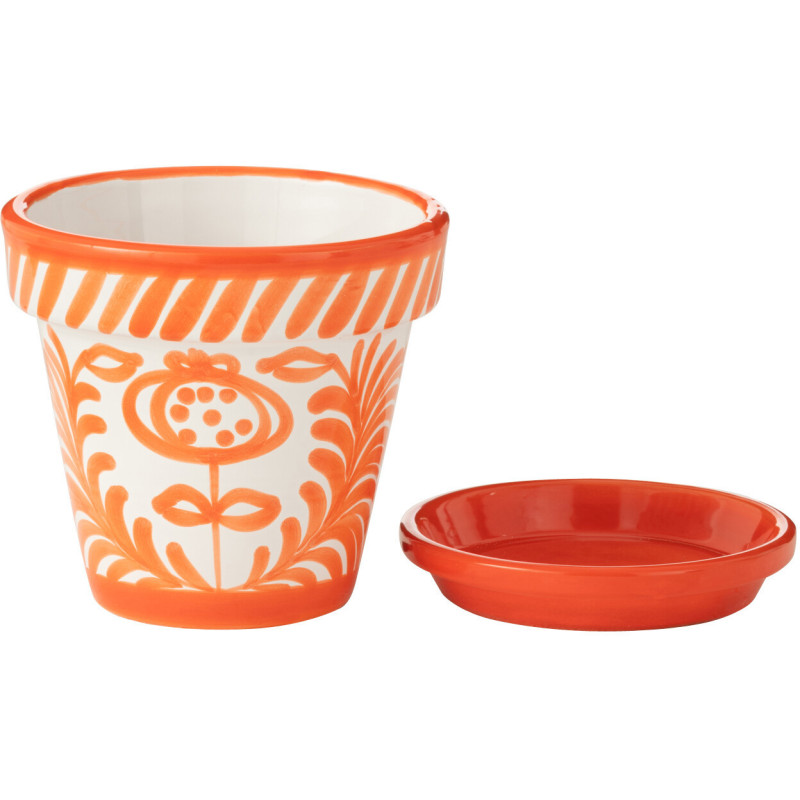 Cache pot bohème Rond Diamètre 21 cm en Papier Plastique Jaune Vert Tressé Orwy (Lot de 2) - 2