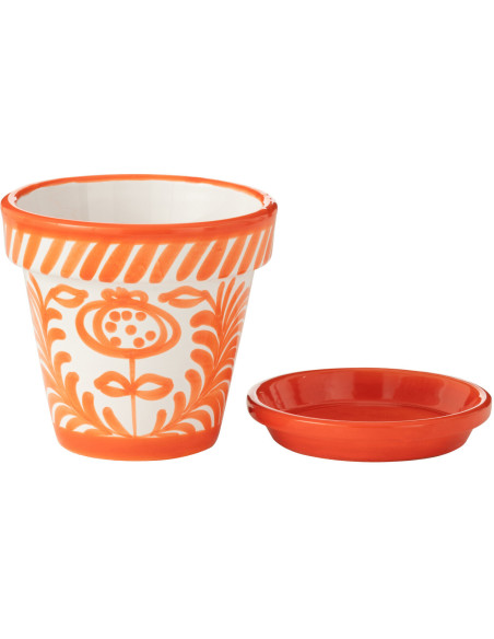 Cache pot bohème Rond Diamètre 21 cm en Papier Plastique Jaune Vert Tressé Orwy (Lot de 2) - 2