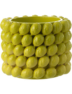 Grand Cache pot original Citrons Rond Diamètre 36 cm en Céramique Vert Juicy - 1