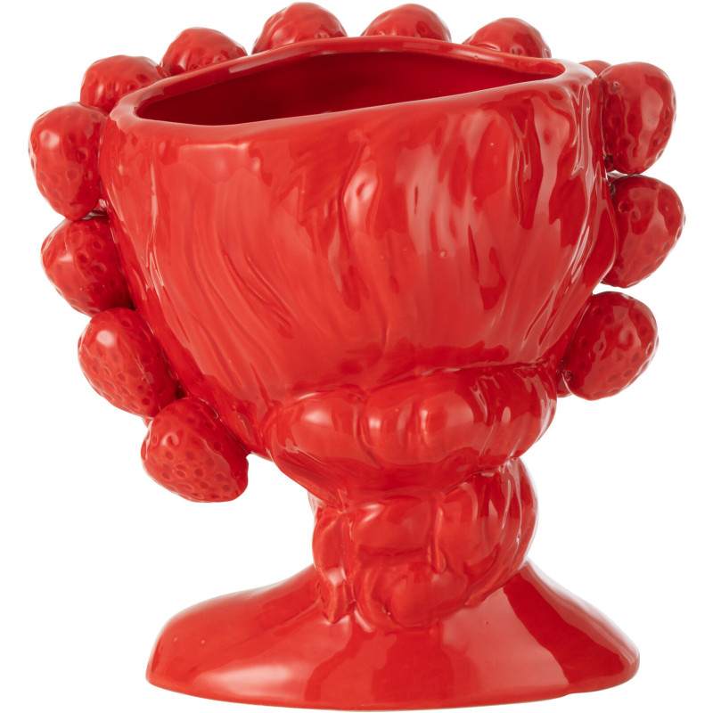 Petit Cache pot original Fraises Rond Diamètre 15 cm en Céramique Rouge Juicy - 3
