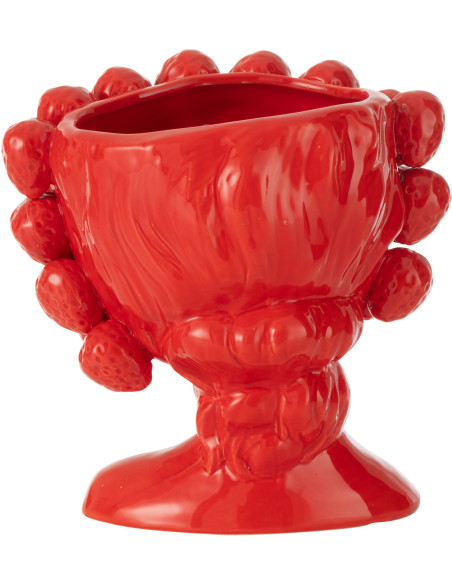 Petit Cache pot original Fraises Rond Diamètre 15 cm en Céramique Rouge Juicy - 3