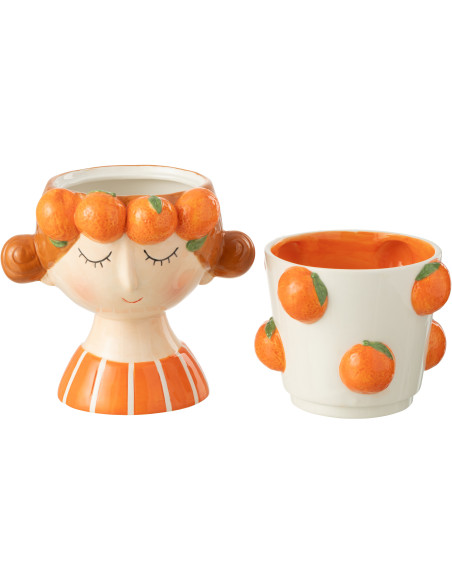 Petit Cache pot bohème Rond Diamètre 11 cm en Papier Plastique Terracotta Ocre jaune Marron Tressé Orwy (Lot de 3) - 3