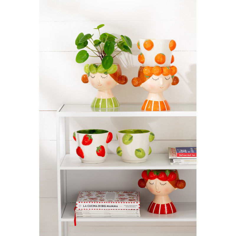 Petit Cache pot bohème Rond Diamètre 11 cm en Papier Plastique Terracotta Ocre jaune Marron Tressé Orwy (Lot de 3) - 4