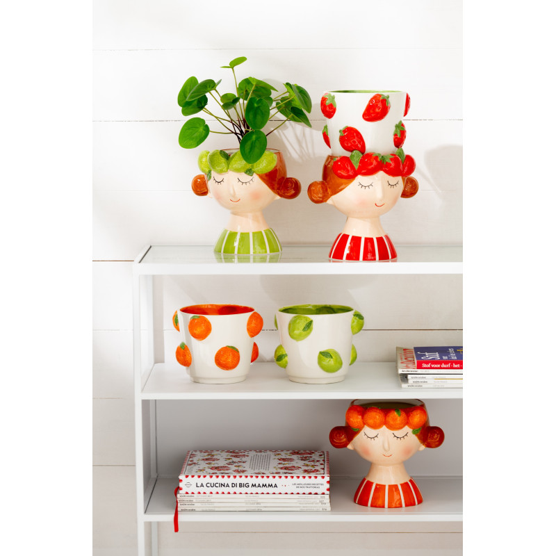 Petit Cache pot bohème Rond Diamètre 11 cm en Papier Plastique Terracotta Ocre jaune Marron Tressé Orwy (Lot de 3) - 5