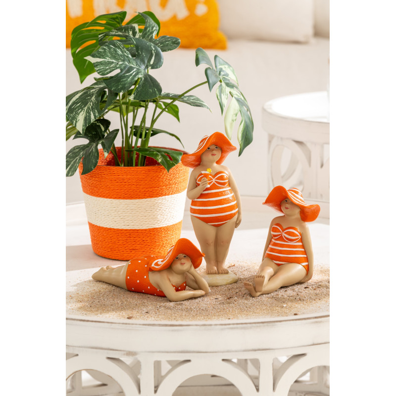 Petit Cache pot moderne Rond Diamètre 11 cm en Porcelaine Vert Rose Orange Jaune Smiley (Lot de 4) - 2