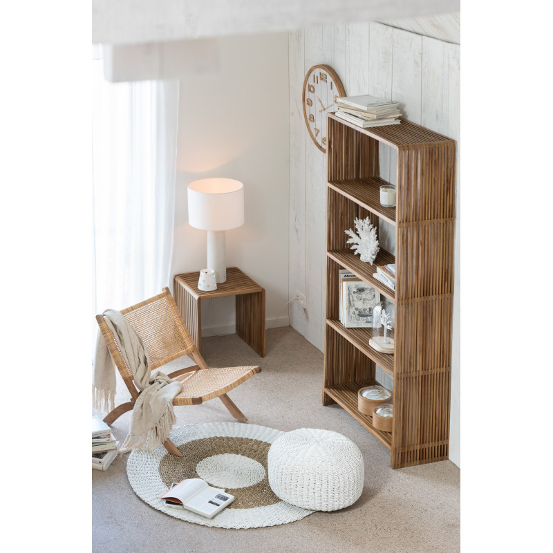 Petit Cache pot bohème Rond Diamètre 15 cm en Papier Plastique Rose Orange Tressé Orwy (Lot de 2) - 3