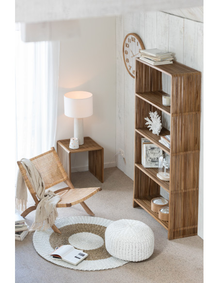 Petit Cache pot bohème Rond Diamètre 15 cm en Papier Plastique Rose Orange Tressé Orwy (Lot de 2) - 3