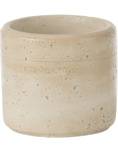 Petit Cache pot Rond Diamètre 11 cm en Ciment Beige Olina - 1