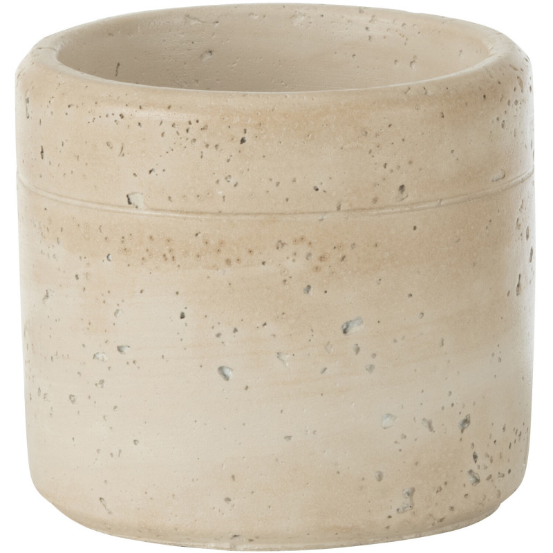 Petit Cache pot Rond Diamètre 11 cm en Ciment Beige Olina - 1