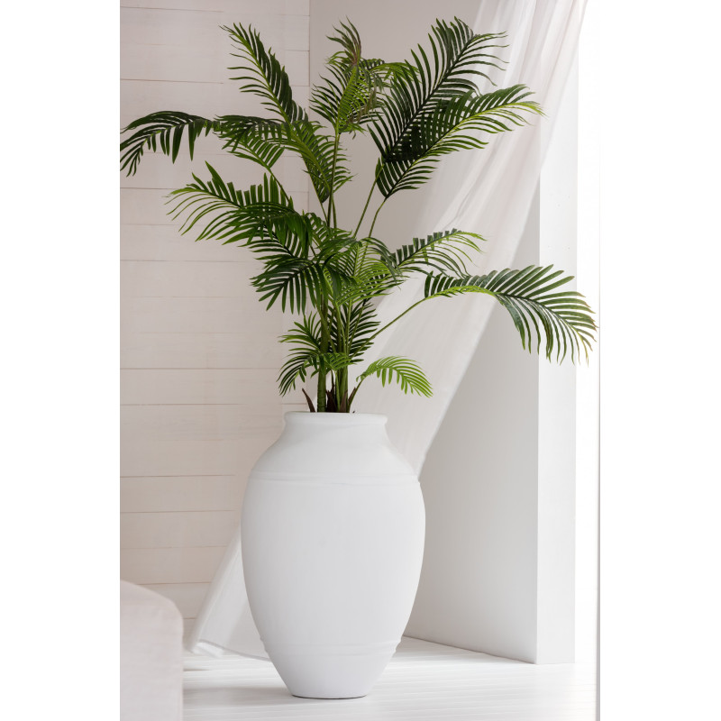 Petit Cache pot bohème Rond Diamètre 11 cm en Papier Plastique Blanc crème Naturel Marron Tressé Orwy (Lot de 3) - 2