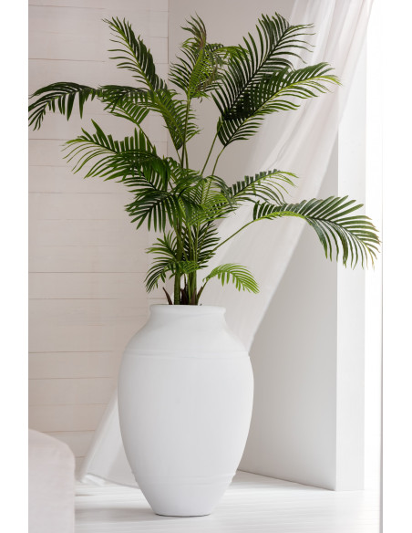 Petit Cache pot bohème Rond Diamètre 11 cm en Papier Plastique Blanc crème Naturel Marron Tressé Orwy (Lot de 3) - 2