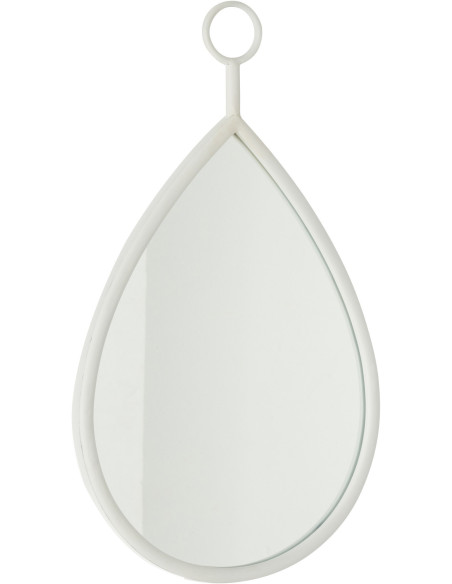 Miroir moderne à suspendre Goutte 30x53 en Bois Blanc Drop - 1
