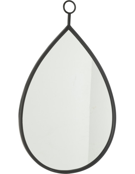 Grand Miroir moderne à suspendre Goutte 45x74 en Bois Noir Drop - 1