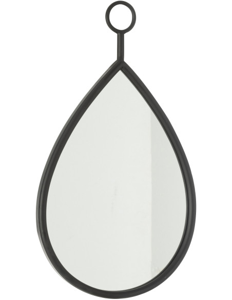 Miroir moderne à suspendre Goutte 30x53 en Bois Noir Drop - 1
