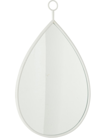 Grand Miroir moderne à suspendre Goutte 45x74 en Bois Blanc Drop - 1