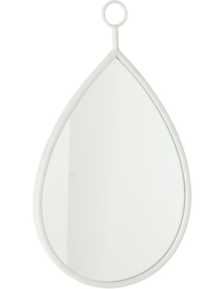Miroir moderne à suspendre Goutte 37x61 en Bois Blanc Drop - 1