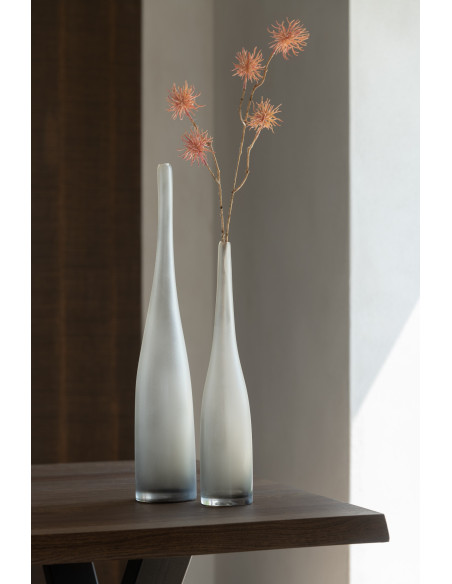 Grand Vase minimaliste Flute en Verre Marron ambré Yara (Lot de 3) - 4