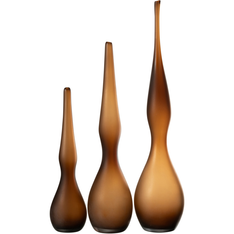 Grand Vase minimaliste Flute en Verre Vert menthe Yara (Lot de 3) - 3