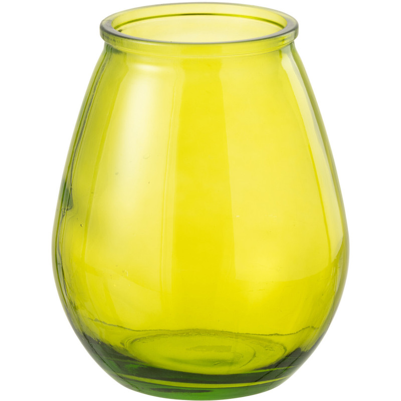 Vase moderne oeuf Ovale Hauteur 23 cm en Verre Jaune Zyku - 1