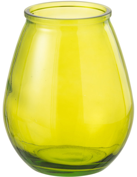 Vase moderne oeuf Ovale Hauteur 23 cm en Verre Jaune Zyku - 1