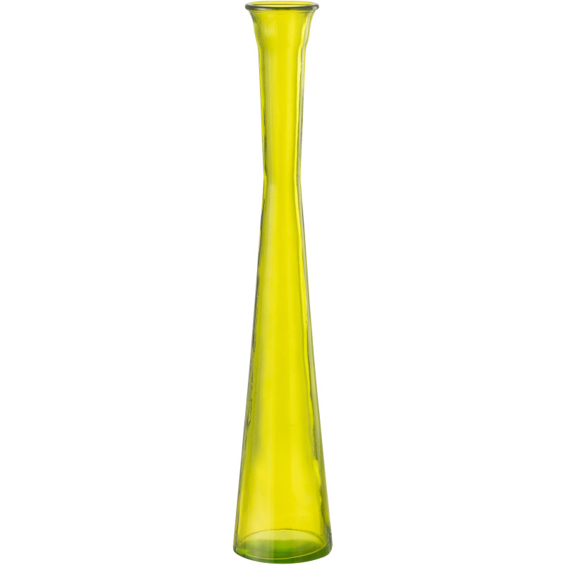 Grand Vase moderne slim Tube Hauteur 51 cm en Verre Jaune Zyku - 1