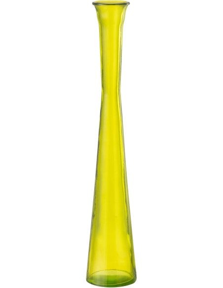 Grand Vase moderne slim Tube Hauteur 51 cm en Verre Jaune Zyku - 1