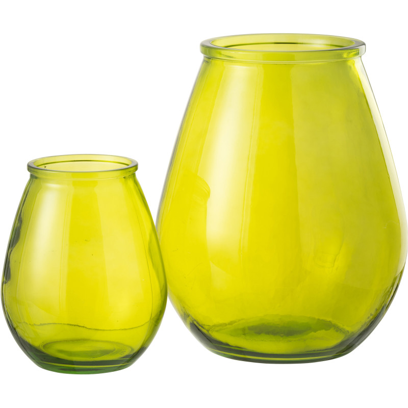 Grand Vase moderne slim Tube Hauteur 51 cm en Verre Jaune Zyku - 3