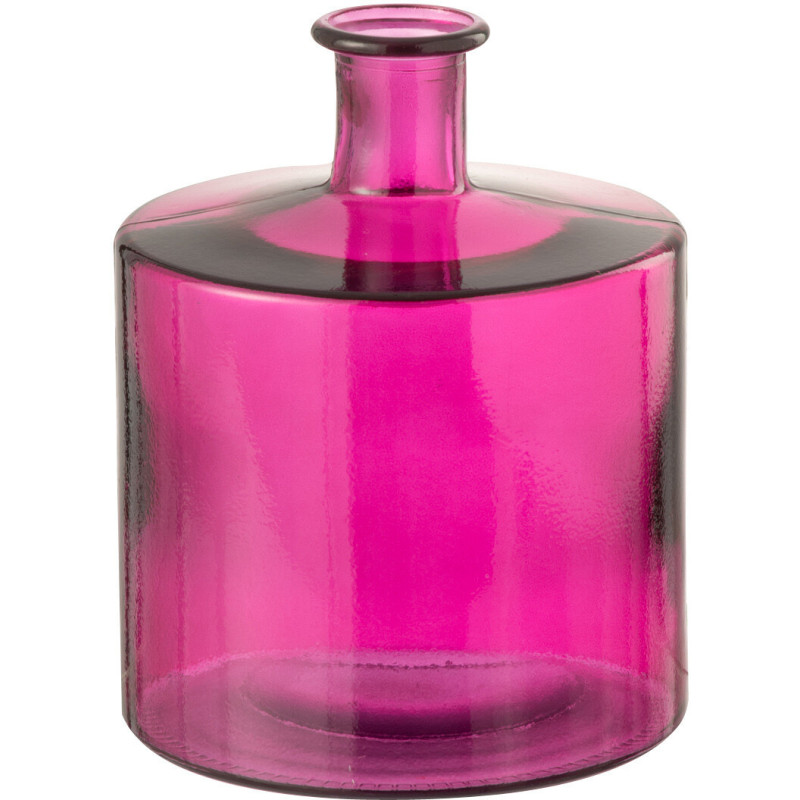 Petit Vase moderne Bouteille Hauteur 26 cm en Verre Rose Neka - 1