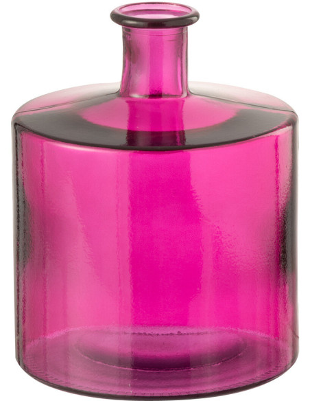 Petit Vase moderne Bouteille Hauteur 26 cm en Verre Rose Neka - 1